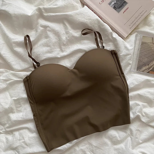 Ensfarget cropped camisole for kvinner