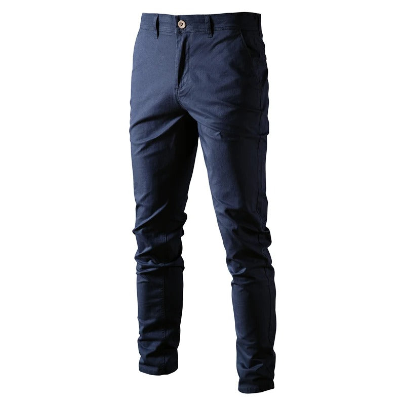 Slim fit bomullsbukser for menn