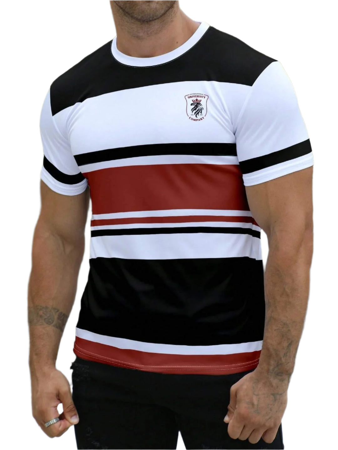 Stripete casual T-skjorte for menn