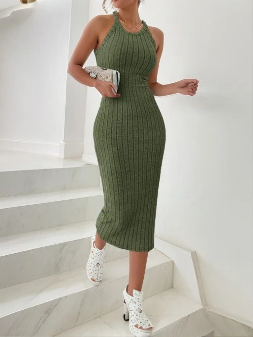 Halterneck-kjole i bodycon-stil til kvinner