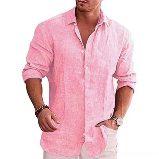 Casual linpoloskjorte for menn