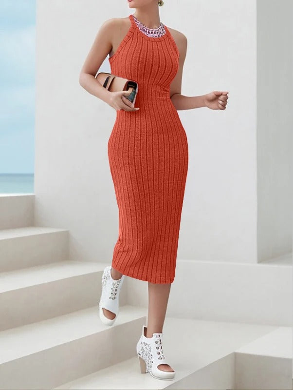 Halterneck-kjole i bodycon-stil til kvinner