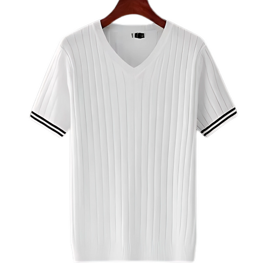Slim fit T-skjorte med V-hals for menn