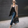 Leopardtrykt blazer for kvinner