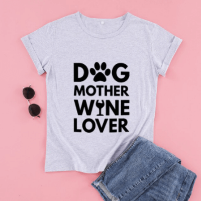 Hund Mor Vinelsker T-skjorte