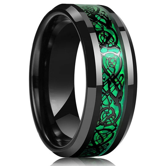 Karbonfiber Celtic Dragon Ring