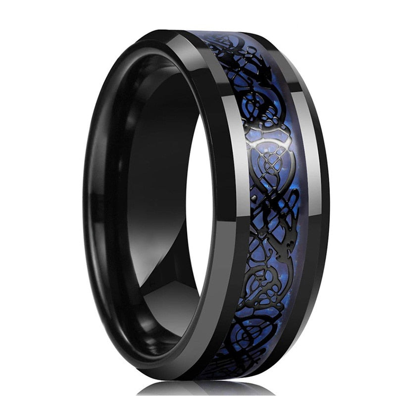 Karbonfiber Celtic Dragon Ring