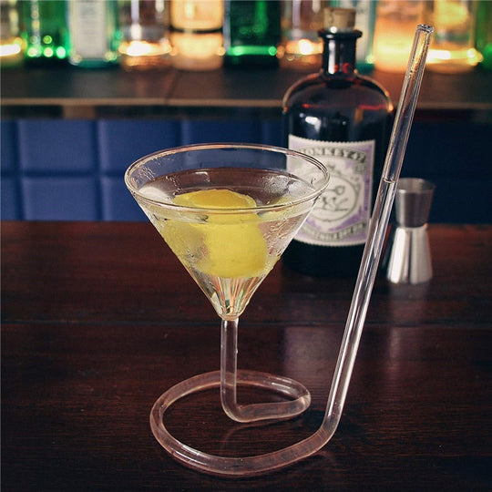 Spiral Straw Cocktail Glass