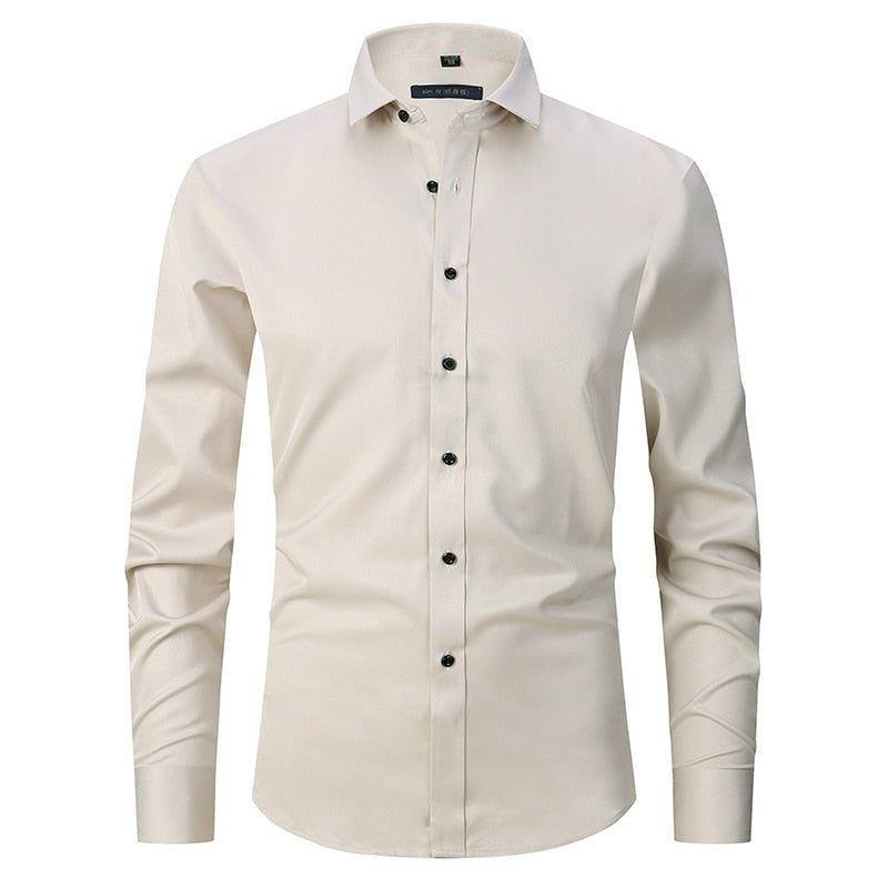 Anti-rynke Slim Fit skjorte for menn