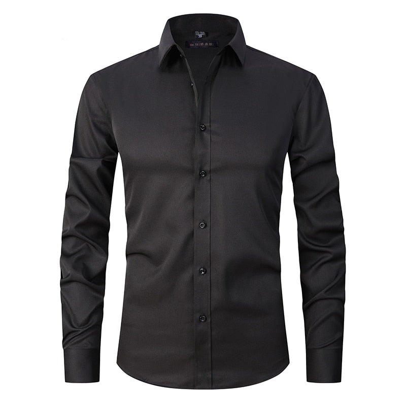 Anti-rynke Slim Fit skjorte for menn