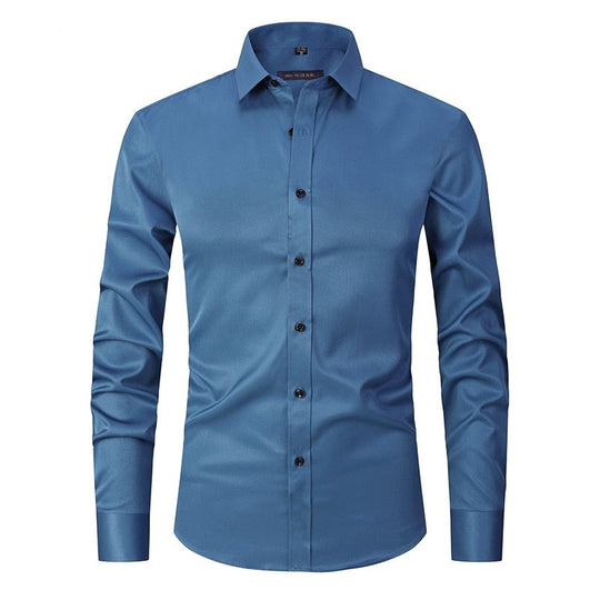 Anti-rynke Slim Fit skjorte for menn