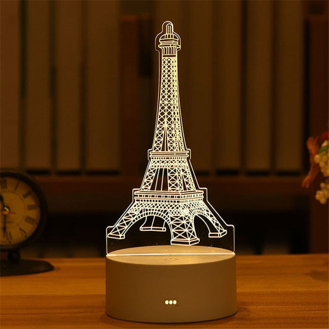 Eiffeltårnet 3D Illusion Lampe