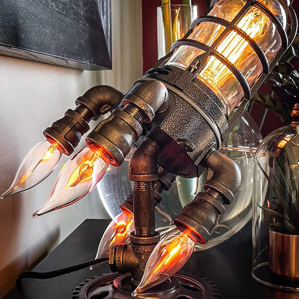 Steampunk rakettlampe