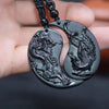 Naturlig svart obsidian halskjede