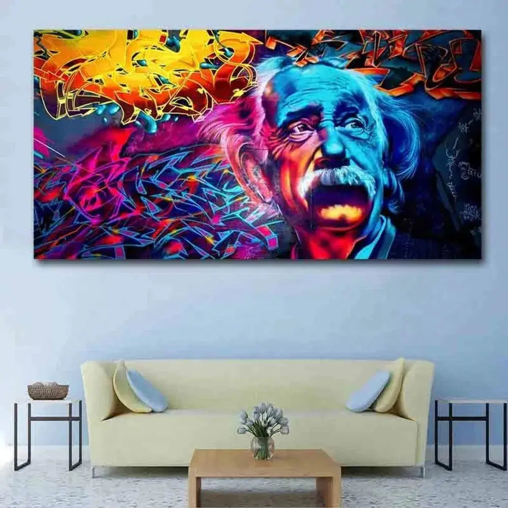 Einstein Graffiti Canvass Veggkunst