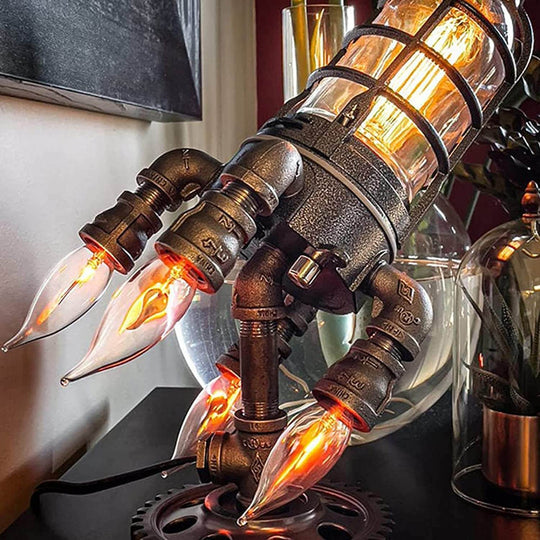 Steampunk rakettlampe