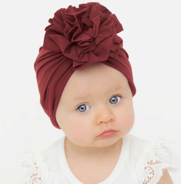 Ruffle Top Baby Turban Hat