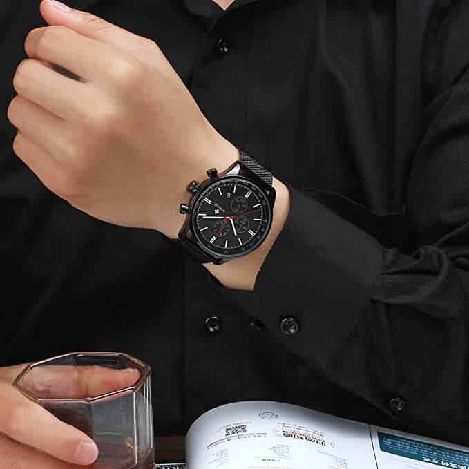 Ultra-tynn kronograf armbåndsur