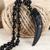 Obsidian Wolf Anheng Halskjede